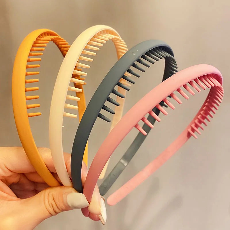 Women Colorful Matte Toothed Headbands For Casual Outdoor Hair Accessories Fashionable Everyday Wear by Beauty Bae