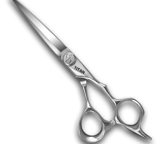 Titan 6in 440C barber scissors with Japan SUS440C blades bearing ball screw and stainless steel handles