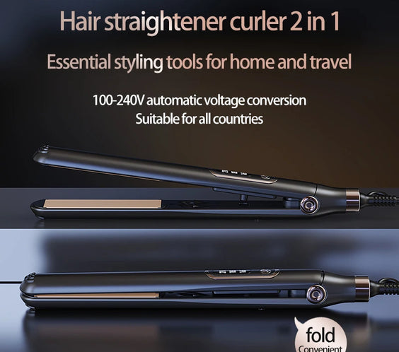 10s Hair Straightener Brush with tourmaline ceramic plates three temp settings 165°C 185°C 210°C and 360° swivel cord