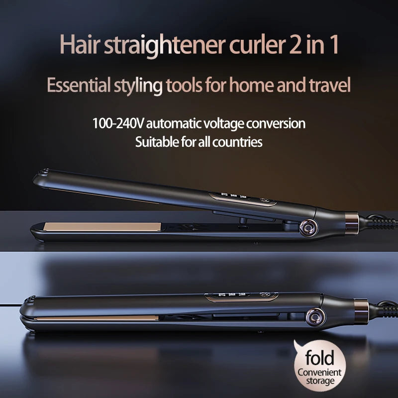 10s Hair Straightener Brush with tourmaline ceramic plates three temp settings 165°C 185°C 210°C and 360° swivel cord