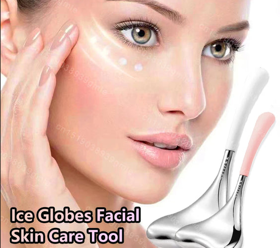 Steel Ice Globe Facial Roller 304 stainless steel sealed gel core 47x148mm freezer-ready ergonomic handheld cryo massager