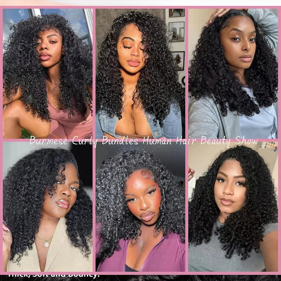 Burmese Curly Human Hair Bundles 100 Percent Double Drawn Deep Wave Remy Weave Vietnamese Extensions With Spring Ends by Beauty Bae