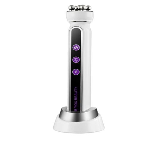 RF EMS 360° Facial Roller with rotating EMS head RF heating microcurrent LED CE certified