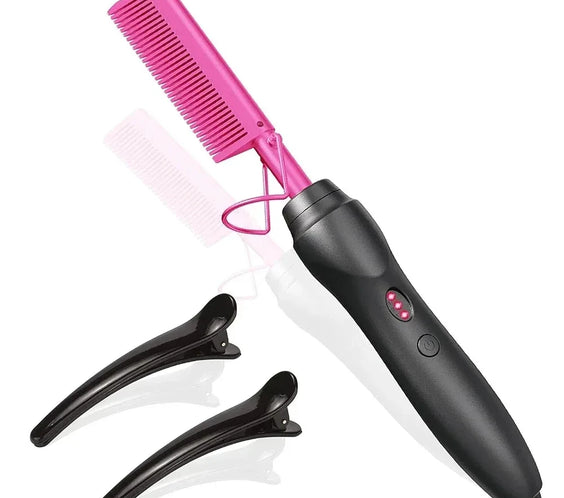 Pink Electric Hot Comb 210°C