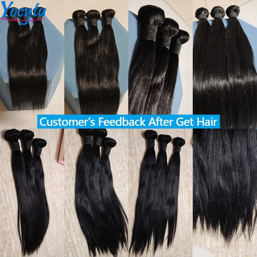 20 20 20 Inch Bundles 100 Percent Human Hair Straight YOCYTU 12A Remy Raw Bundles For Women by Beauty Bae