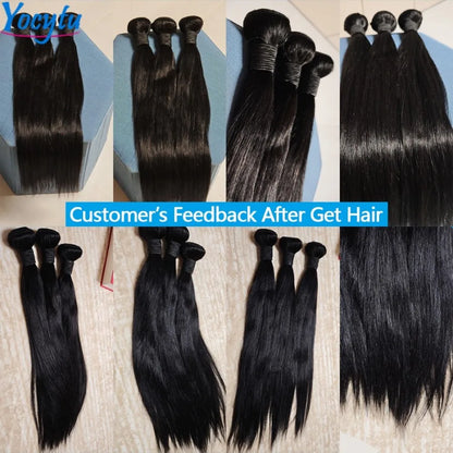 20 20 20 Inch Bundles 100 Percent Human Hair Straight YOCYTU 12A Remy Raw Bundles For Women by Beauty Bae