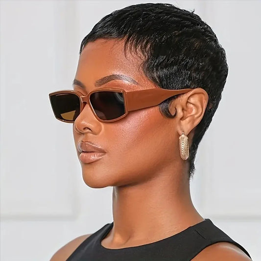 Pixie Cut Layered Straight Short Wig for Women Brazilian Remy Human Hair 100 Percent Full Machine Made Black by Beauty Bae