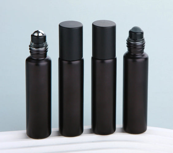Matte Black 10ml Glass Roller
