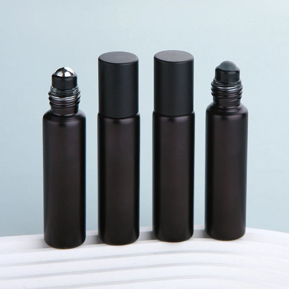 Matte Black 10ml Glass Roller