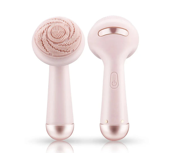Silicone Pore Cleansing Brush with antibacterial textured silicone head rechargeable dock IPX6 waterproof roller surface