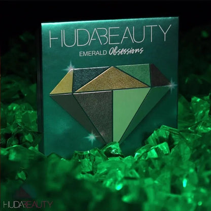 Huda Beauty 9 Color Diamond Amethyst Ruby Red Gold Eye Shadow Palette Matte Shimmer Eyeshadow Glitter Makeup by Beauty Bae