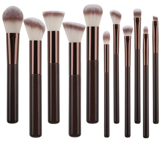 11pc Wood-Handle Brush Set