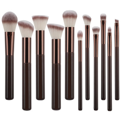 11pc Wood-Handle Brush Set - Beauty Bae