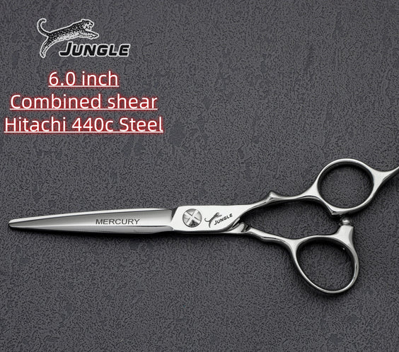 Japan 440C 6.5in barber scissors with 30-teeth blade profile and stainless-steel ergonomic handles