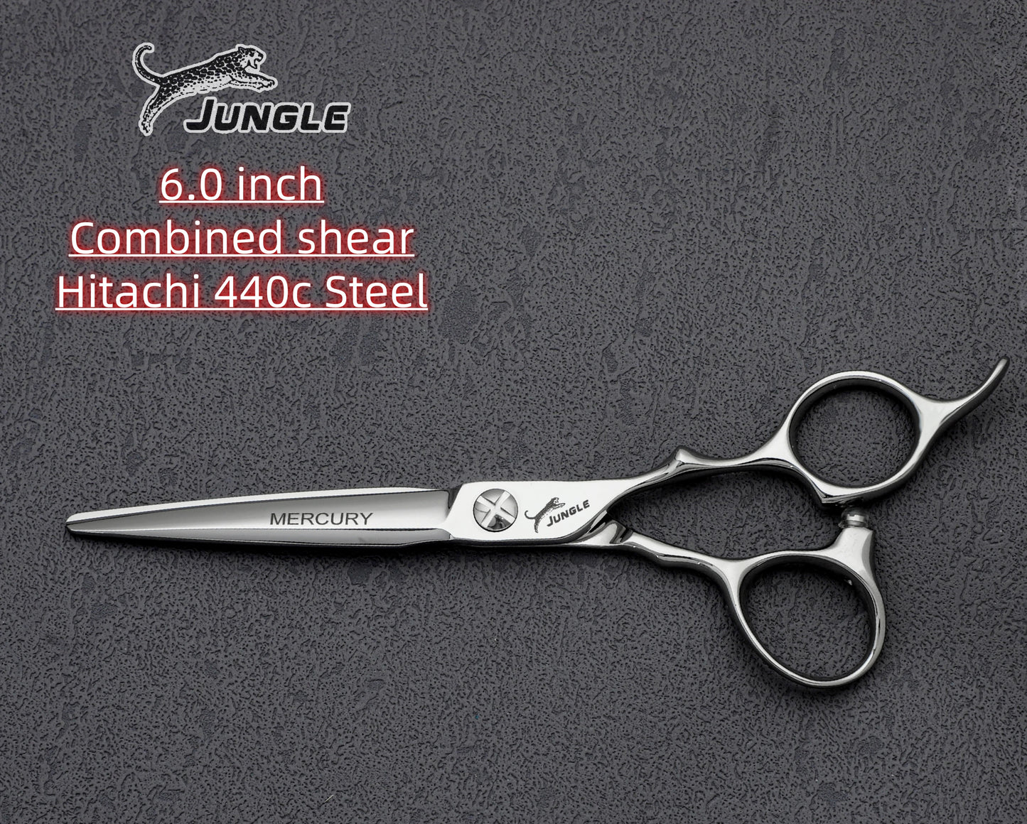 Japan 440C 6.5in barber scissors with 30-teeth blade profile and stainless-steel ergonomic handles
