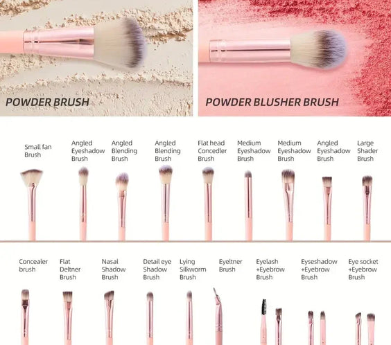 20pc Pink Wool Fiber Brushes