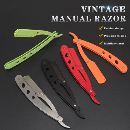 Steel Folding Barber Razor single-piece steel shaver with folding handle for face and body grooming WANGDA PROFESSIONAL China