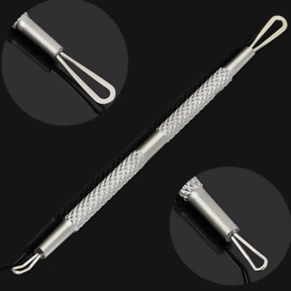 Stainless Steel Blackhead Tool 13cm double-ended needle tip and loop polished mirror finish corrosion-resistant