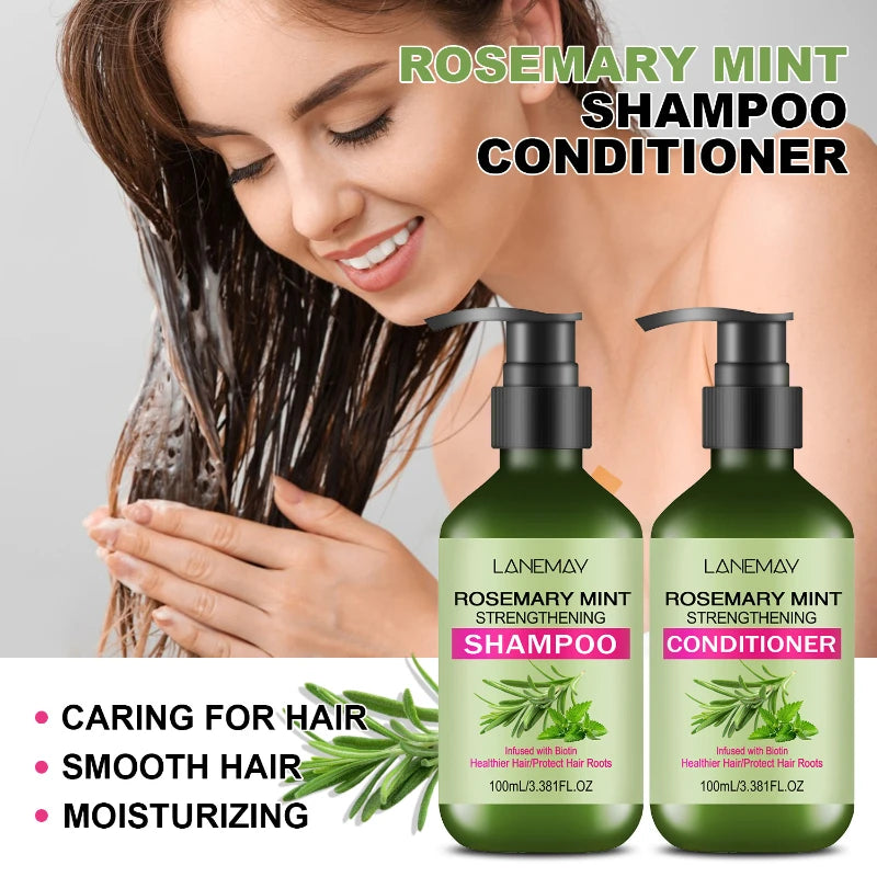 Rosemary Mint Strengthening Shampoo And Conditioner Set 2 Piece Unisex Hair Care 100ml Each by Beauty Bae