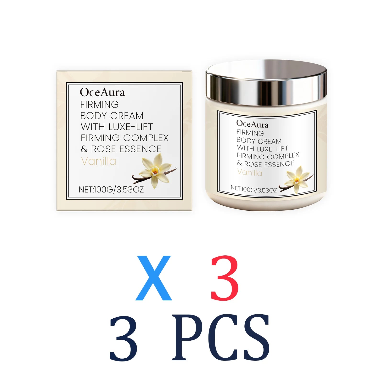 Vanilla Body Cream for Dry Skin Firming Intensive Moisturizer Winter Skincare Gift Set Hydrating Repair Anti Wrinkle by Beauty Bae