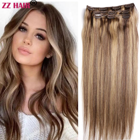 ZZHAIR 100 Percent Brazilian Remy Human Hair Clip In Extensions Natural Straight 16 To 26 Inches 3 Pcs Set 100g To 200g by Beauty Bae