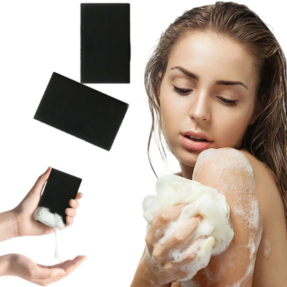 100g Bamboo charcoal soap bar black handmade with activated bamboo charcoal and minimal packaging