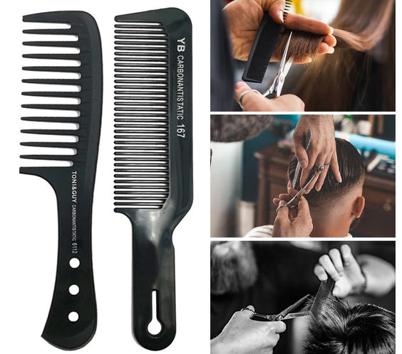 Black Flattop Wide-Tooth Comb