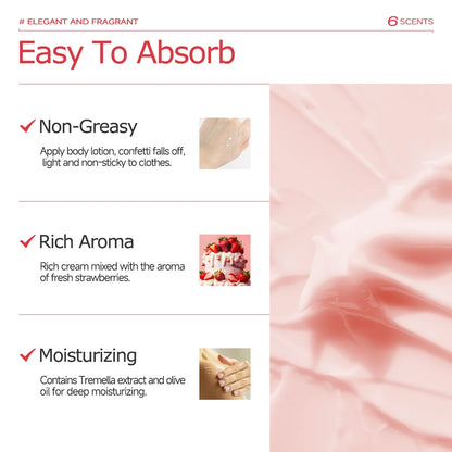 Strawberry Cake Body Lotion Hydrating Moisturizer Vanilla Sakura Rose Vitamin C Citrus Collagen 200ml by Beauty Bae