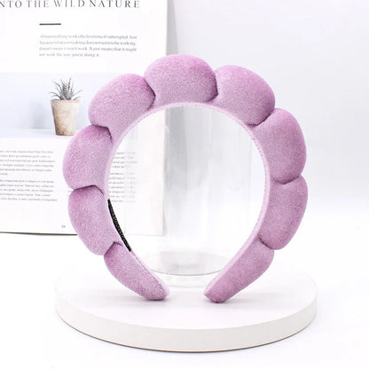 Sponge Spa Headband Velvet Wide Padded Hair Accessory Skin Care Makeup Removal And Shower For Women And Girls by Beauty Bae