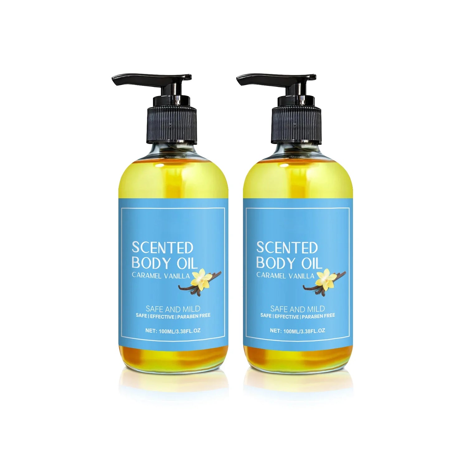 Stress Relief Vanilla Massage Oil Soothes Tired Muscles Deeply Moisturizing 100 ML Herbal Bath and Body Care by Beauty Bae