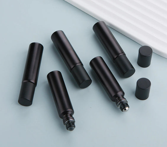 Matte Black 10ml Glass Roller