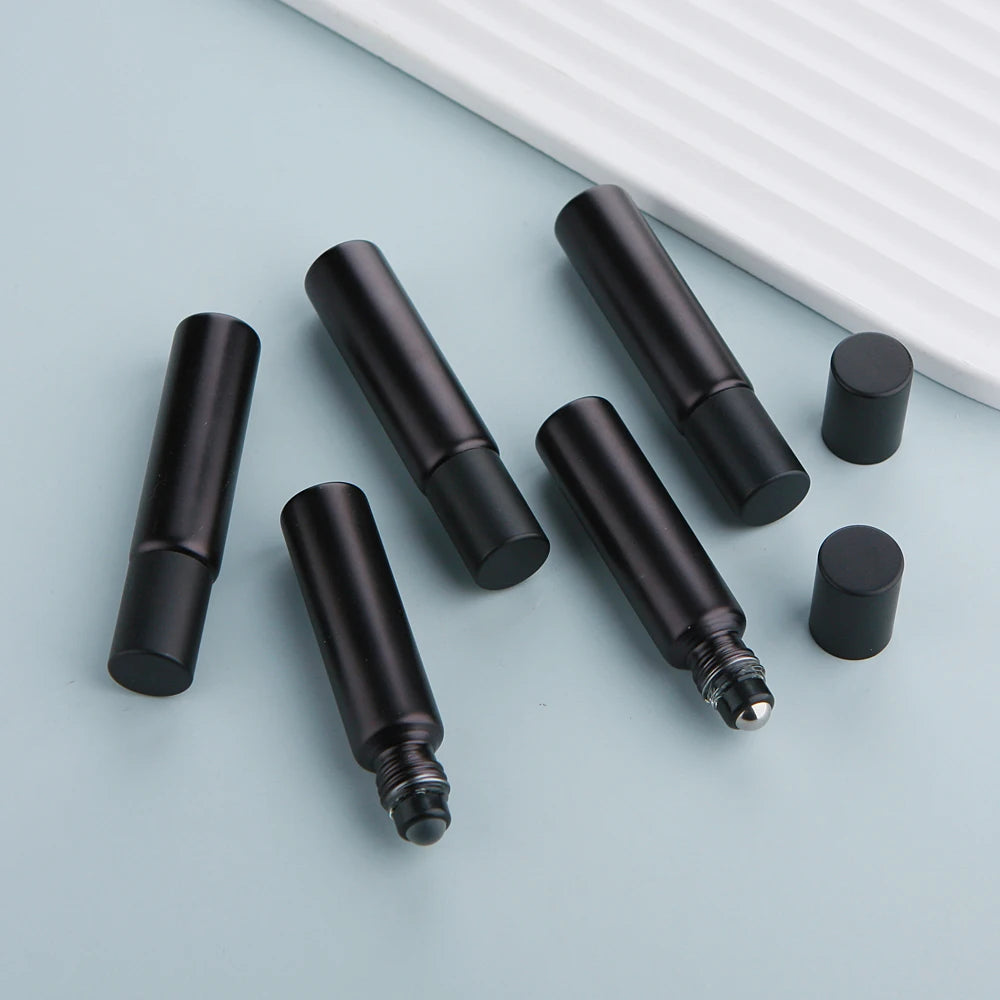 Matte Black 10ml Glass Roller