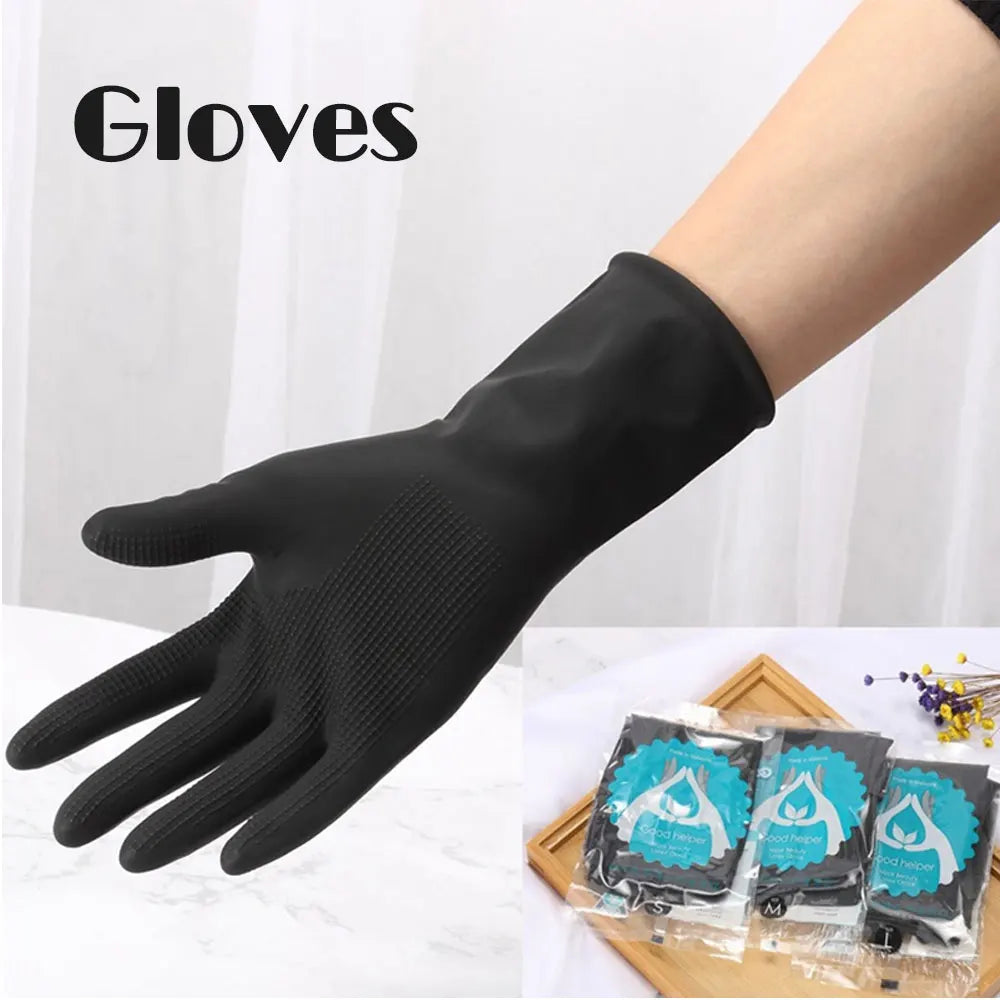 Heat Resistant Hair Gloves plastic rubber 25.5cm cuff textured anti-skid grip sizes 8/9/10cm single unit