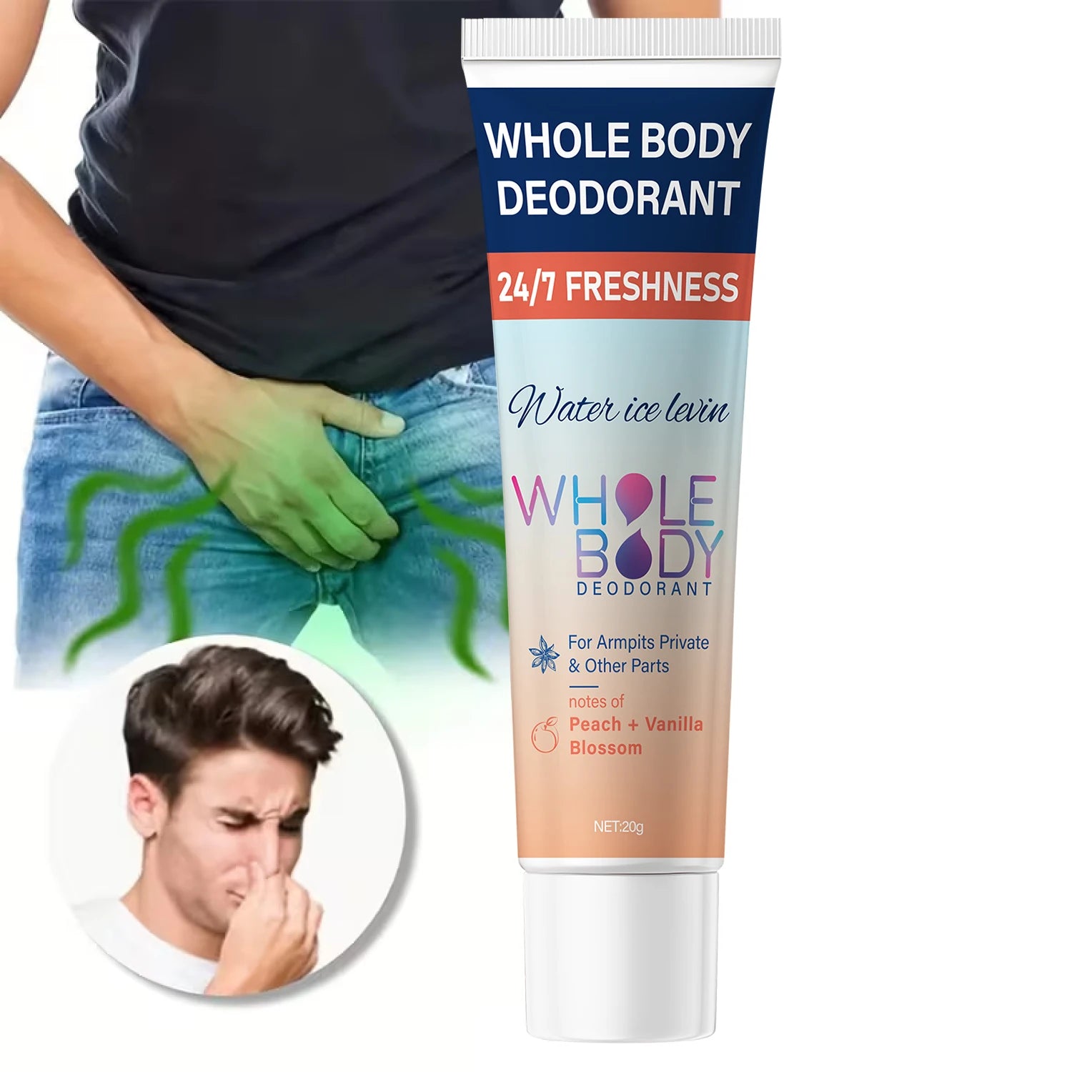 Whole Body Deodorant Cream Peach Vanilla Blossom Moisturizing Hydrates And Protects Skin Unisex by Beauty Bae
