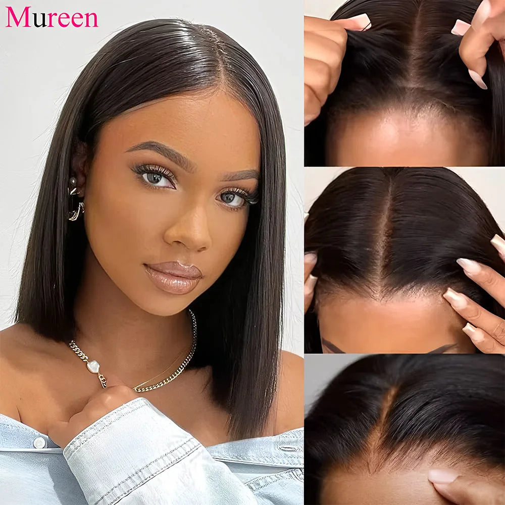 250 Percent Density Straight Wear And Go Glueless Bob Wig For Women 4x4 Lace Closure 100 Percent Human Hair by Beauty Bae