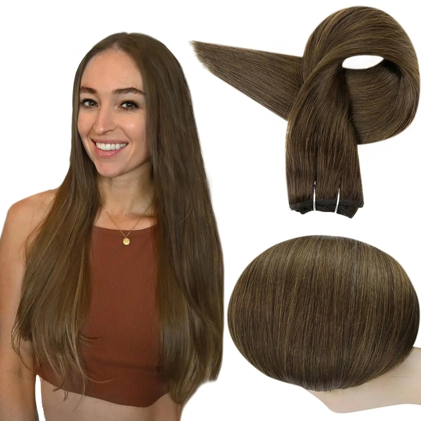 Remy Human Hair Weft Extensions 100g Silky Straight Ombre Blonde Sew in Double Weft for Salon by Beauty Bae