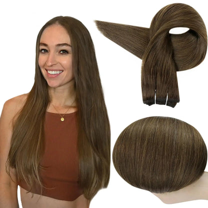 Remy Human Hair Weft Extensions 100g Silky Straight Ombre Blonde Sew in Double Weft for Salon by Beauty Bae