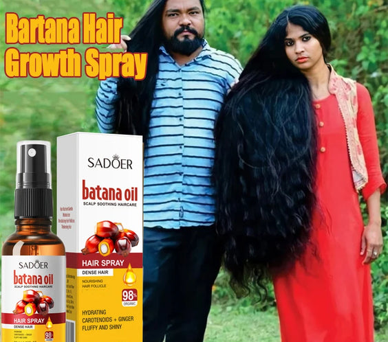 Batana Hair Growth Spray 30ML white spray bottle labeled ginger extract CPNP certified Production License 20230009