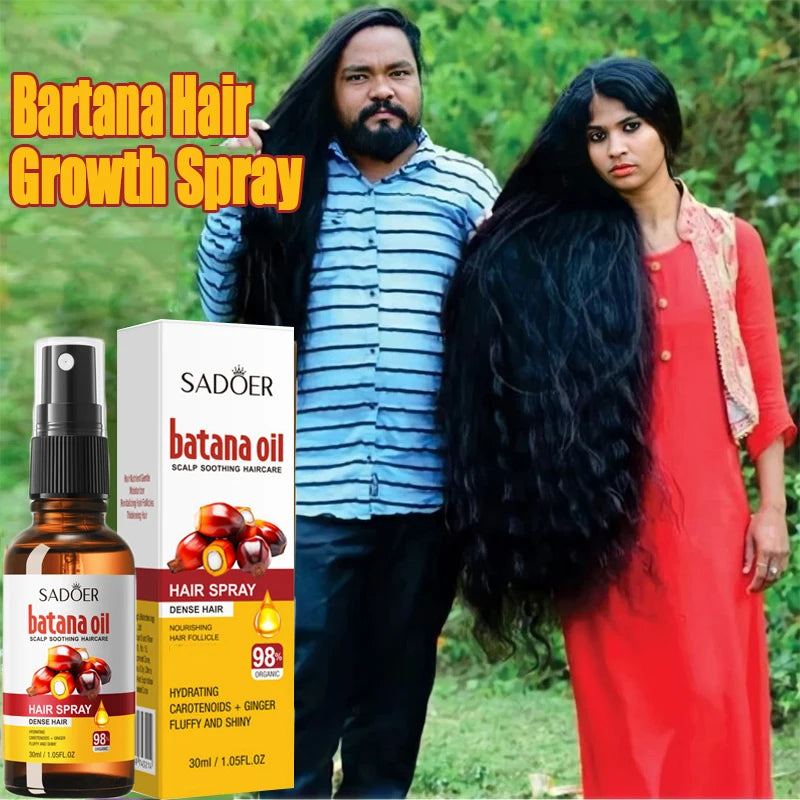 Batana Hair Growth Spray 30ML white spray bottle labeled ginger extract CPNP certified Production License 20230009