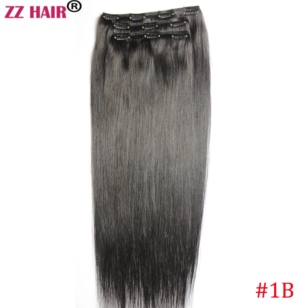 ZZHAIR 100 Percent Brazilian Remy Human Hair Clip In Extensions Natural Straight 16 To 26 Inches 3 Pcs Set 100g To 200g by Beauty Bae