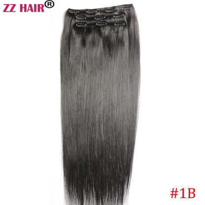 ZZHAIR 100 Percent Brazilian Remy Human Hair Clip In Extensions Natural Straight 16 To 26 Inches 3 Pcs Set 100g To 200g by Beauty Bae