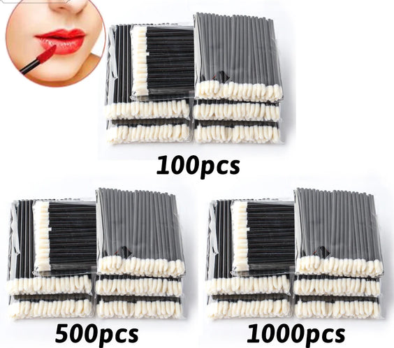 Lip Brush Wands Nylon 12mm with 12mm nylon bristles and wooden 9cm handles bulk pack