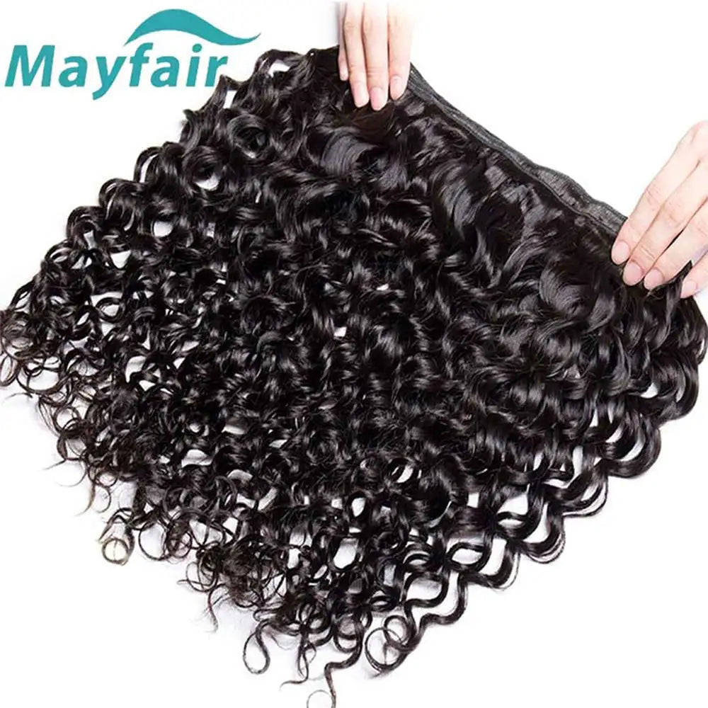 100 Percent Human Hair Water Wave Brazilian Natural Color 12A 30 32 Inch 1 3 4 Bundles by Beauty Bae