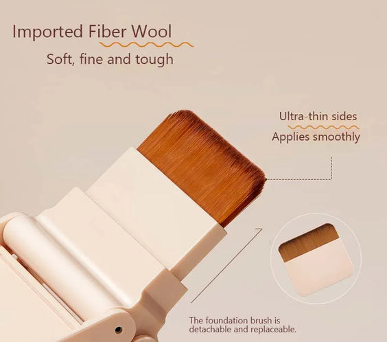 Wool Fiber Puff Brush Mirror