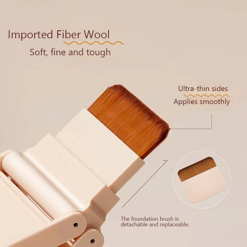 Wool Fiber Puff Brush Mirror