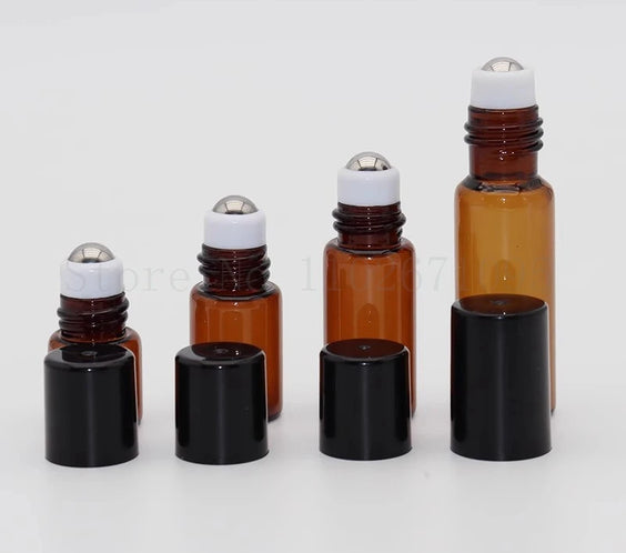 Amber Glass Roll-On Bottles