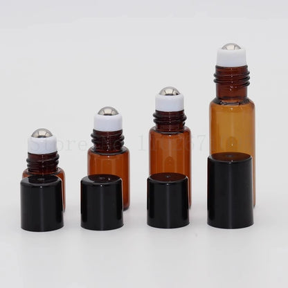 Amber Glass Roll-On Bottles - Beauty Bae