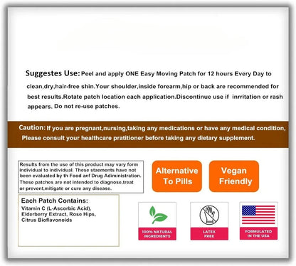 Vitamin C Transdermal Patches 30 Pack Immune Support Antioxidants For Daily Wellness by Beauty Bae