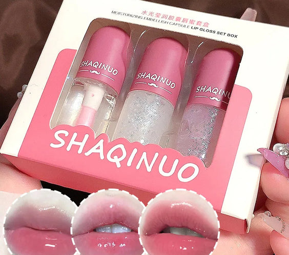 Capsule Lip Oil 12g glass tube clear glossy finish labeled GZZZ YGZWBZ Made in Mainland China