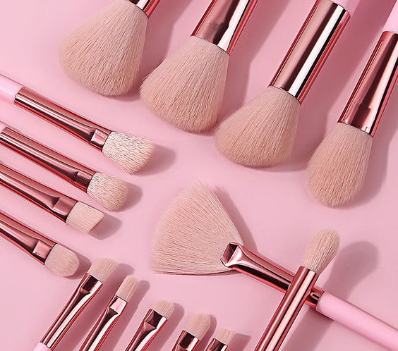 19-Piece Pink Nylon Brush Set